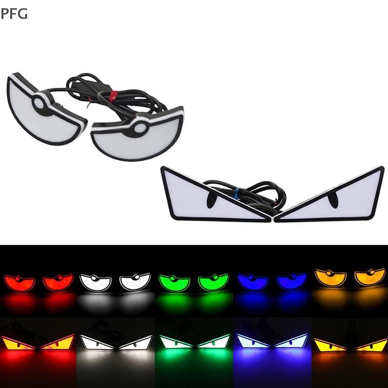 PFG 2 Pçs Carro LED Diabo Olhos Luz Universal Demônio Farol Motocicleta Sinal De Volta Pisca Lâmpada Traseira Decoração 