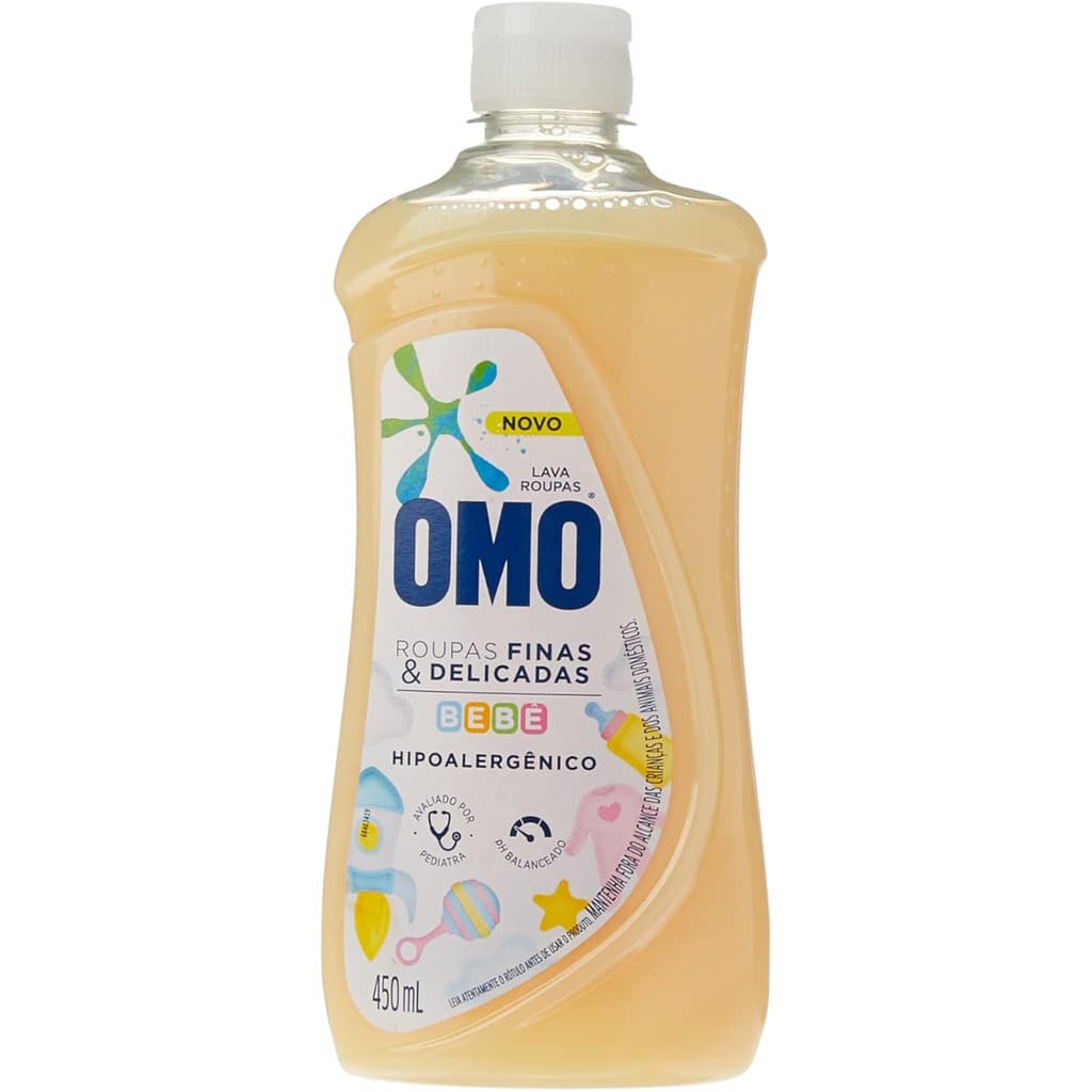 Sabão Líquido Roupas Finas E Delicadas Bebê 450ml Omo