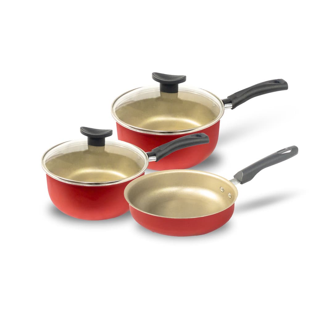 Kit de Panelas Antiaderente Teflon com Frigideira Alta Funda