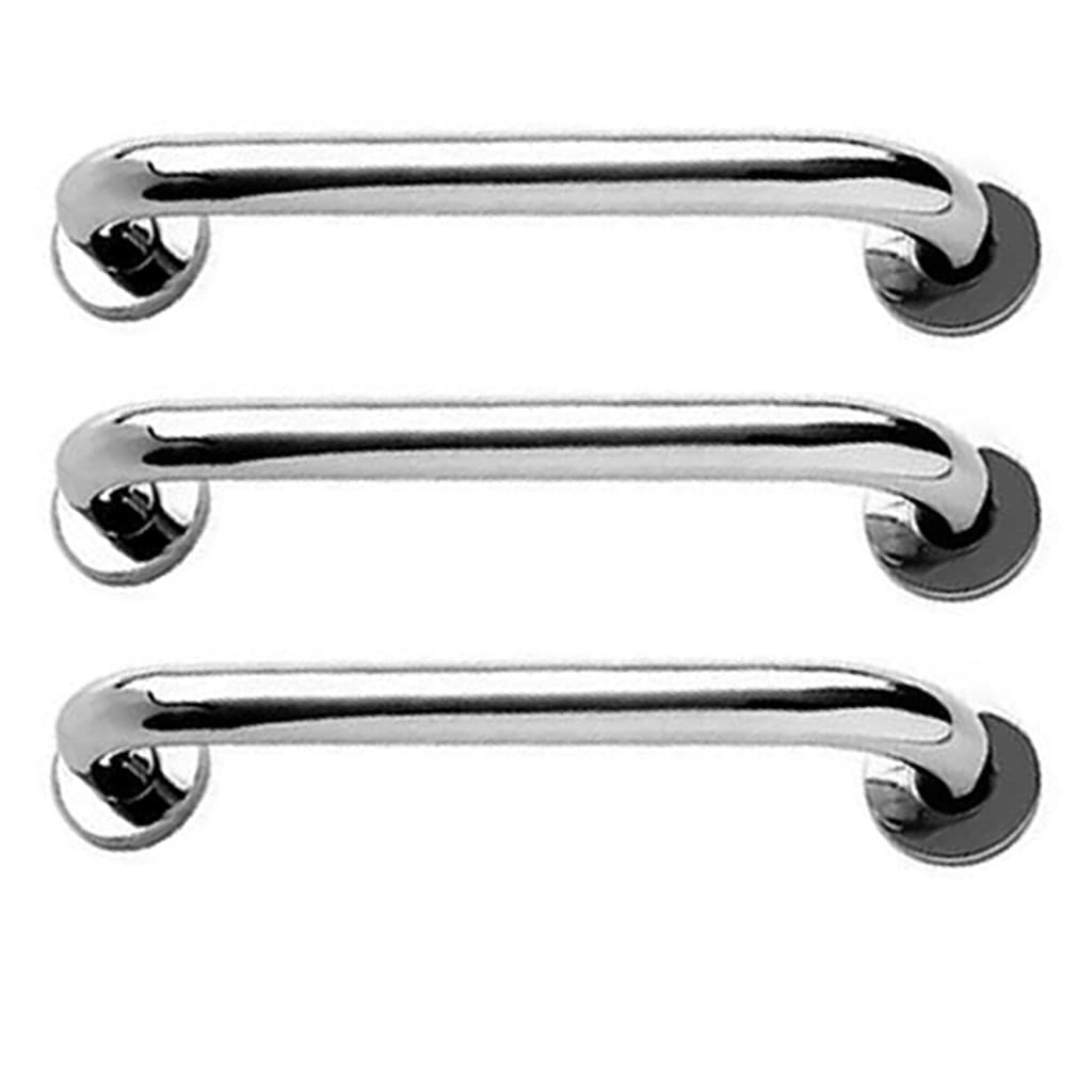 Alça de Apoio Barra Inox 30cm Kit 3 unidades Idoso Criança Segurança Banheiro Box Escada Corrimao Acessibilidade