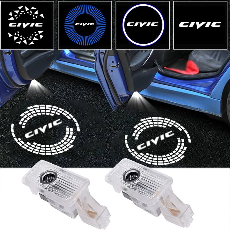 2 Pçs Carro LED Porta Bem-Vindo Sombra Luzes Laser Projetor Cortesia Fantasma Lâmpada Para Honda Civic Híbrido 2009-2011