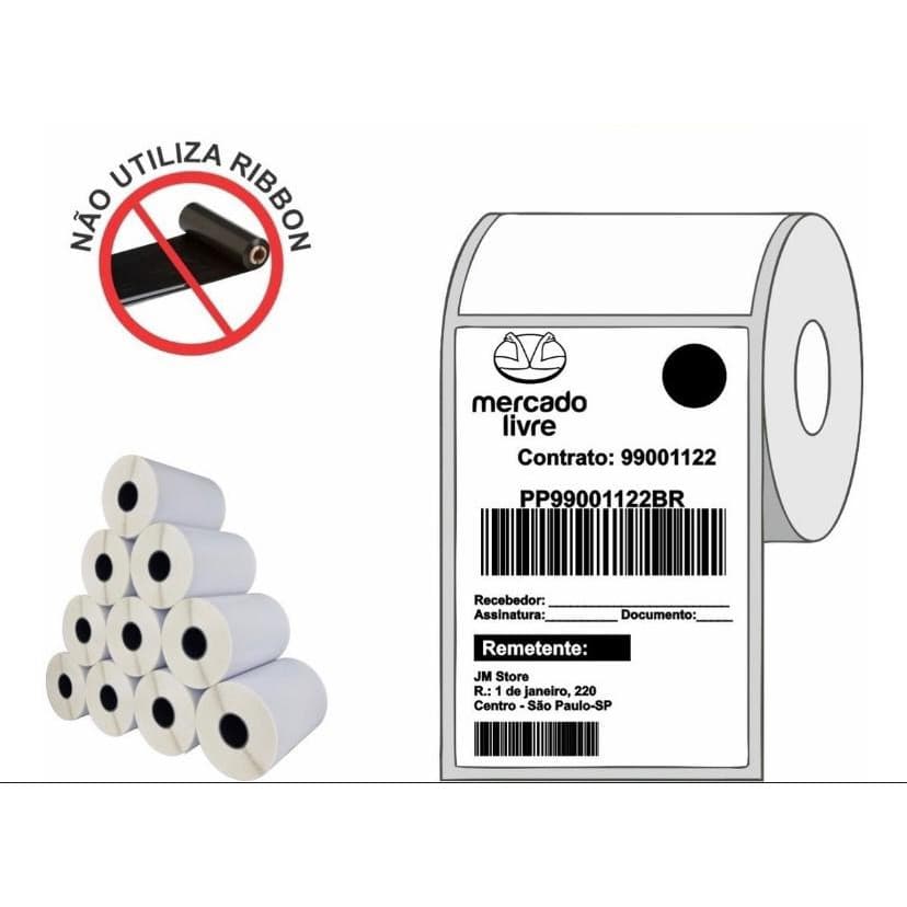 Etiqueta Térmica Não Usa Ribbon 100x150 - 1 Rolo 250 etiquetas