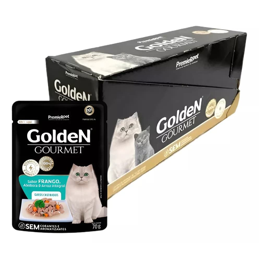KIT C/ 20 UN Sache Golden Gato Castrado Frango 70g