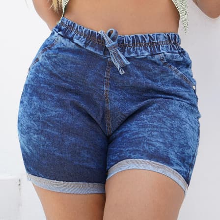 Short Feminino Plus Size com Elastano, Estilo Jogger Destroyed Bolsos Traseiros e Conforto