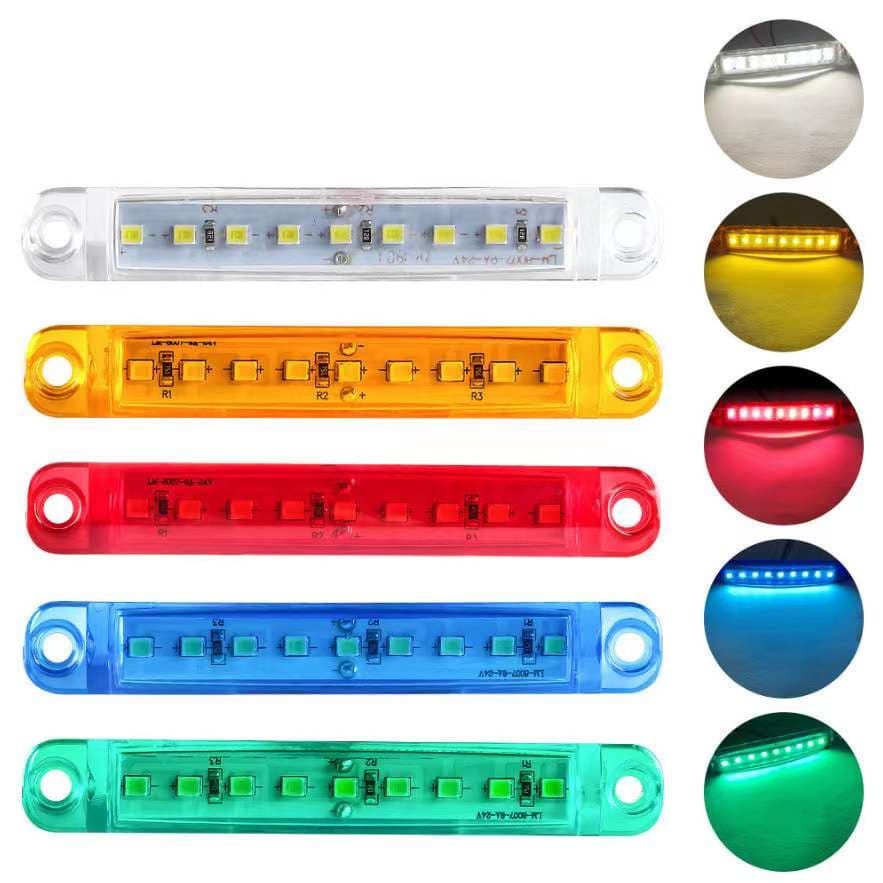 1pcs De Luz Lateral Para Carro DC 12-24V 9 LED/Caminhão/Reboque/Fita Vermelha .