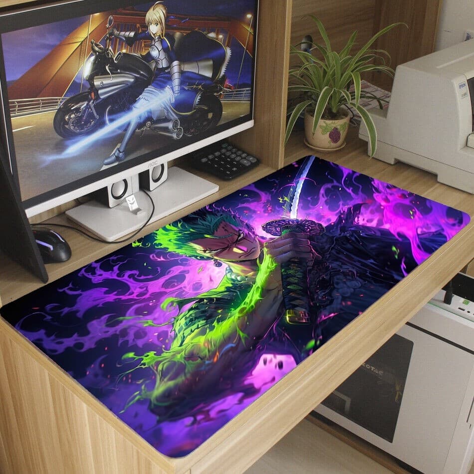 Mouse Pad One Piec Zoro Gamer Antiderrapante Grande Diversas Estampas Personalizado 70x35cm