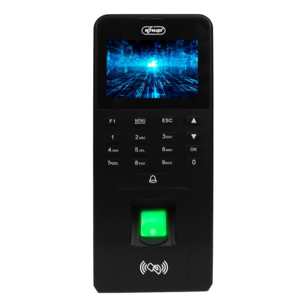 Knup relógio ponto digital KP-RE1033 controle acesso numérico biometria nfc com função alarme campainha 1000 usuários