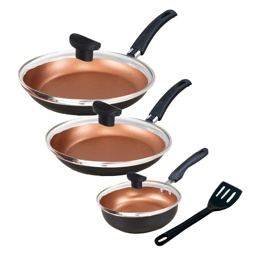 Jogo De Frigideira Francesa Antiaderente Com Tampa 3 Peças