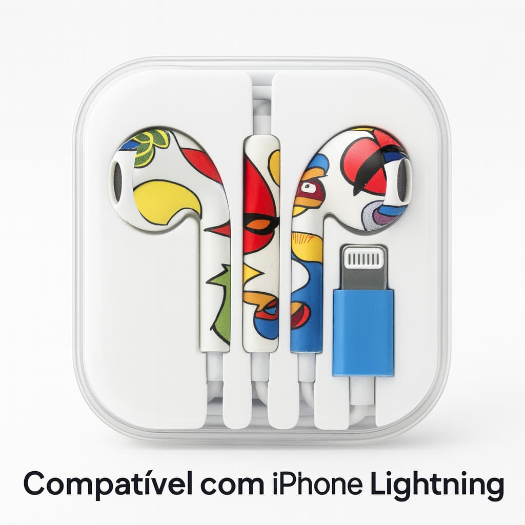 Fone de Ouvido iPhone com Fio Lightning Som Estéreo Envio Imediato !