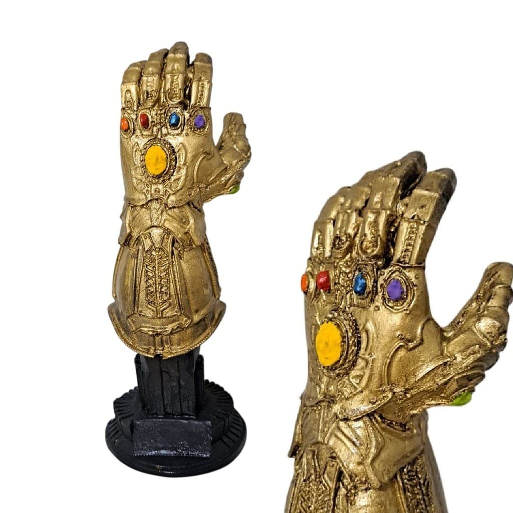 Boneco Colecionável Estátua Action Figure Manopla Thanos Marvel Jóias do Infinito Resina