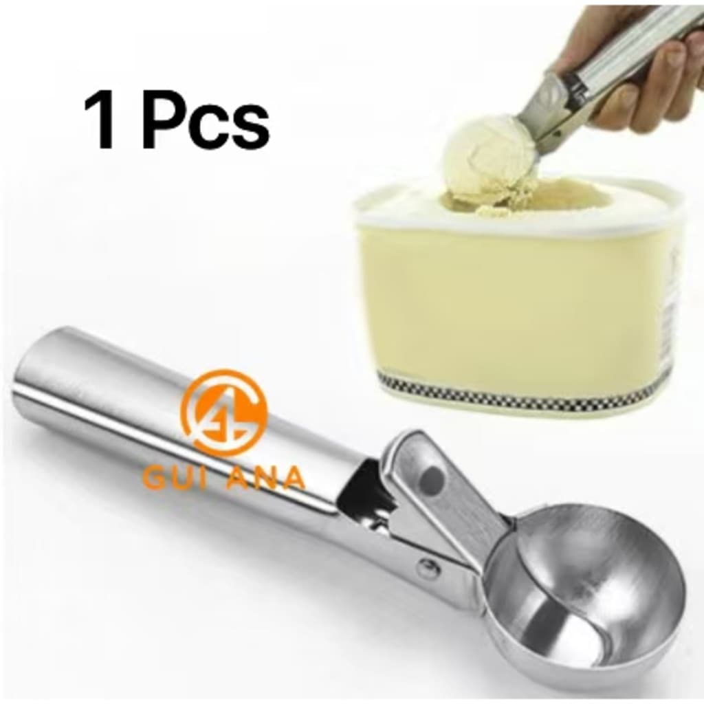 GUIANA KIT 1/2/3 PCS Colher de Sorvete Inox Com Ejetor Manual*PRONTA ENTREGA*