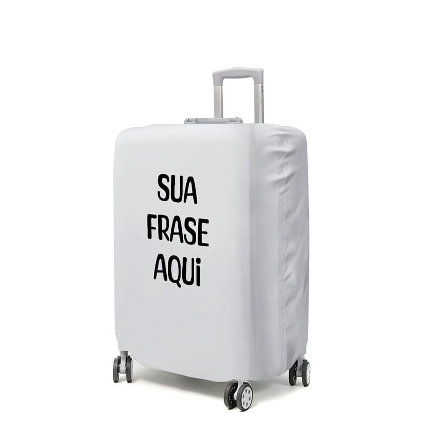 Capa de Mala Decorativa Tecido Sublimado 0,35x0,55 Personalizada Com Frase