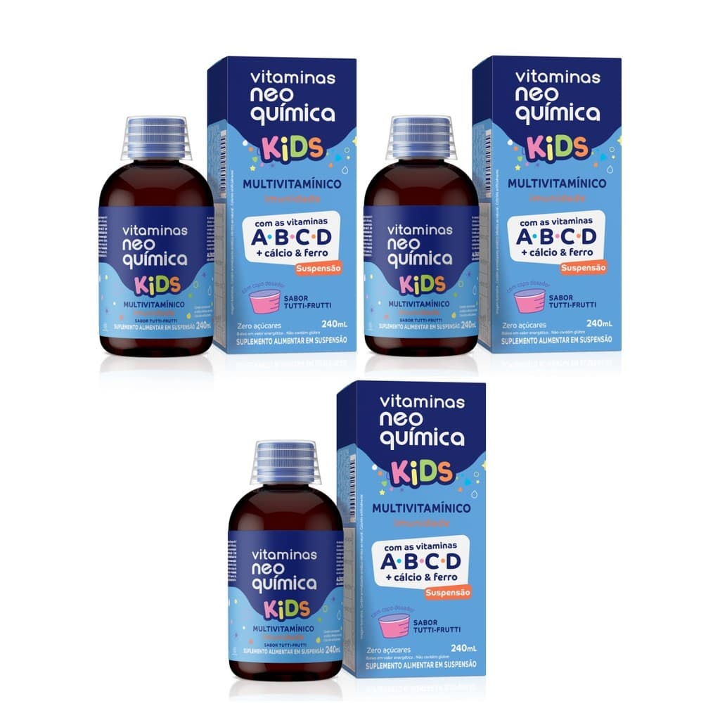 Kit 3 Multivitamínico 240ml Neo Química Kids