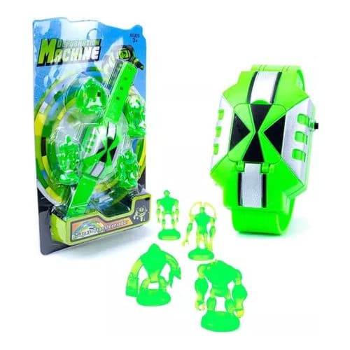 Relógio Ben 10 Com 4 Bonecos Aliens Luz E Som Ominiverse