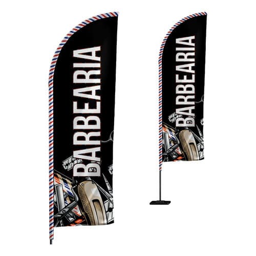 Wind Banner Barbearia Flag 2 Metros Dupla Face Tecido