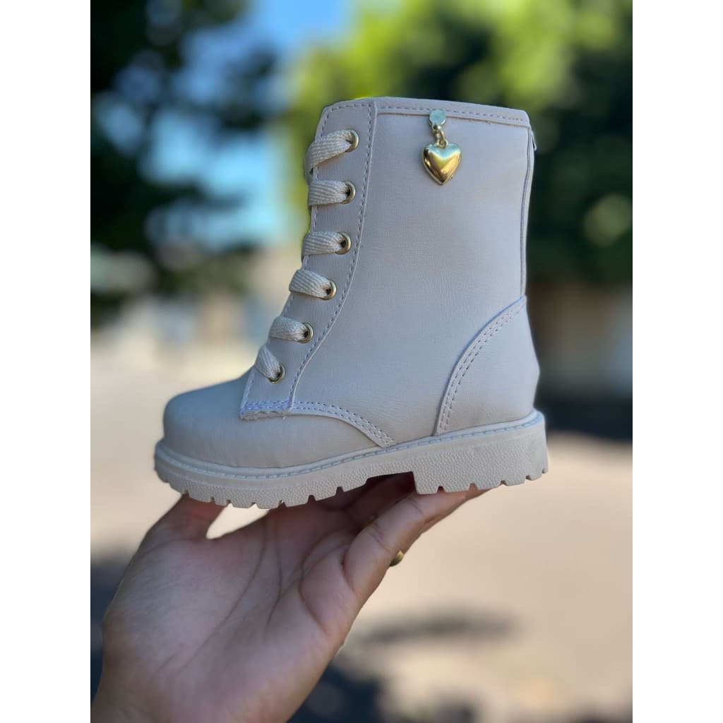 Botinha Infantil Menina com Cadarço Estilo Conforto para o Dia a Dia Bota Outono e Inverno