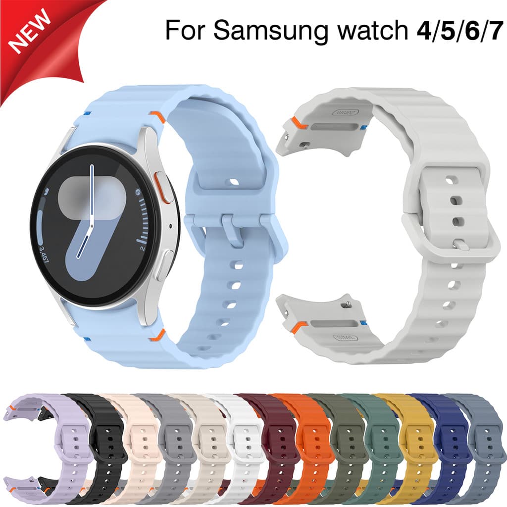 Pulseira De Silicone Macio Para Samsung galaxy Watch 7 6 5 4 FE Watch7 Watch5 Pro Watch6 watch4 Clássico 42mm 46mm 40mm 