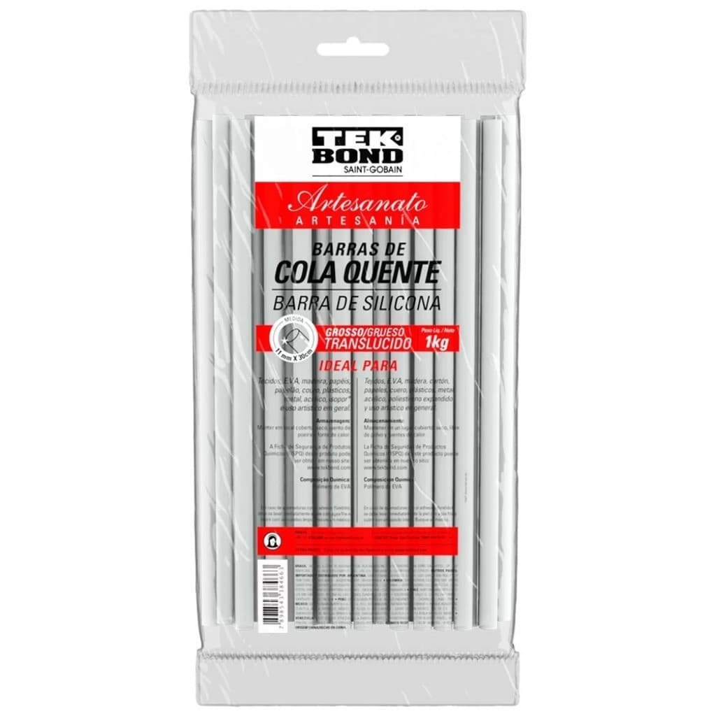 Bastão De Cola Quente Grossa  1 Kg  11X30 Cm Tek Bond Translucido
