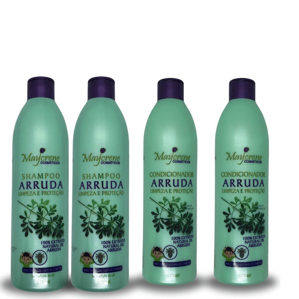 Kit 2 Shampoo +  2 Condicionador  Arruda Contra Piolhos e Lêndias Elimina Piolhos em Crianças