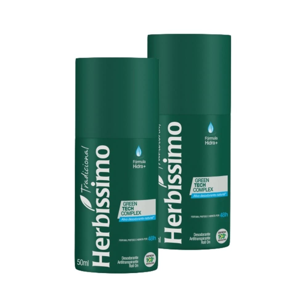 Kit Desodorante Roll-On Antitranspirante Herbíssimo Care Tradicional 50ml (2 unidades)