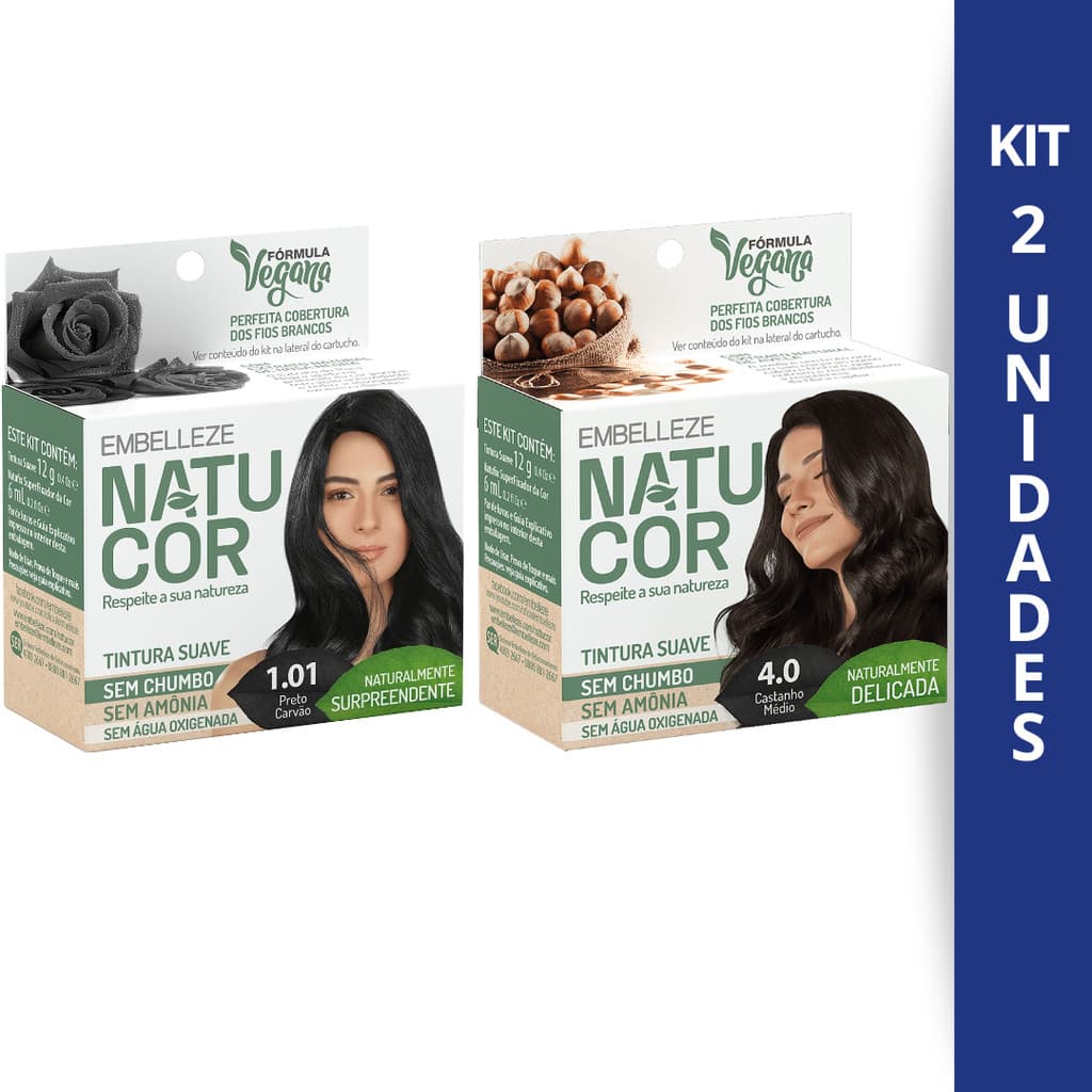 Kit 2 Unidades Tinta de Cabelo Natucor Film - Escolha sua Cor Preferida!