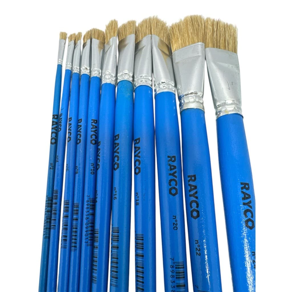 Pincel Pincéis Pintura Artesanato Ponta Fina Redonda E Chato