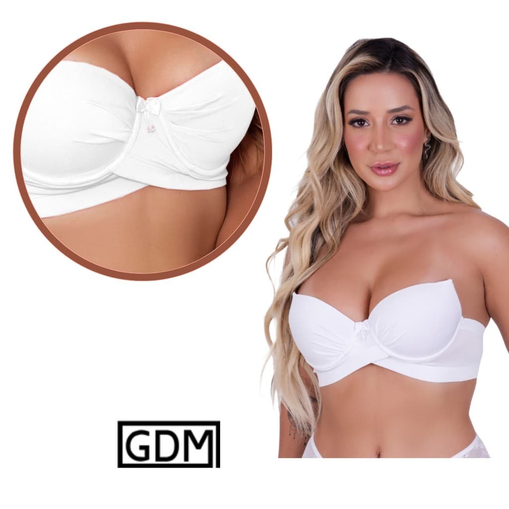 Sutiã Adesivo Reforçado Alça Removível Silicone Invisível Efeito Tomara Que Caia Com Bojo M ao 52