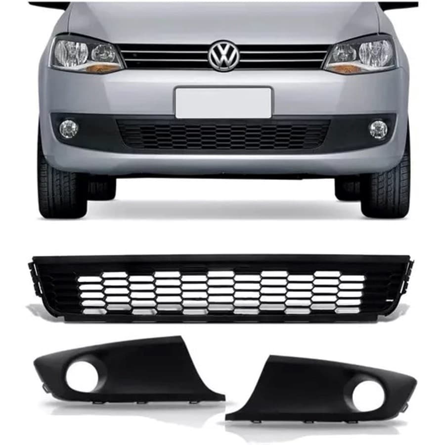 KIT GRADE PARA-CHOQUE FOX 2010 2011 2012 2013 2014 INFERIOR  COM FURO PRO MILHA