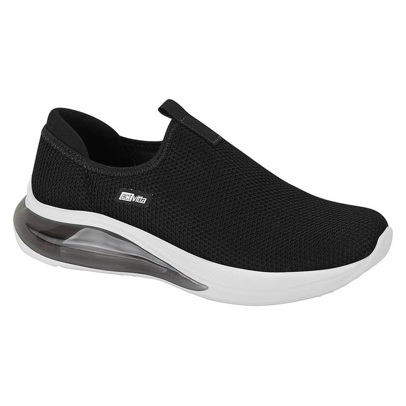 Tenis Feminino Activitta knit Esportivo Calce Facil Preto