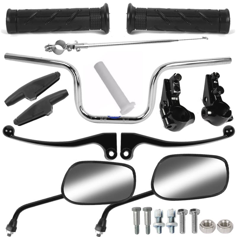 Kit Retrovisor Manopla Manete Guidão Cg 125 150 Fan Titan 2000 Ate 2008