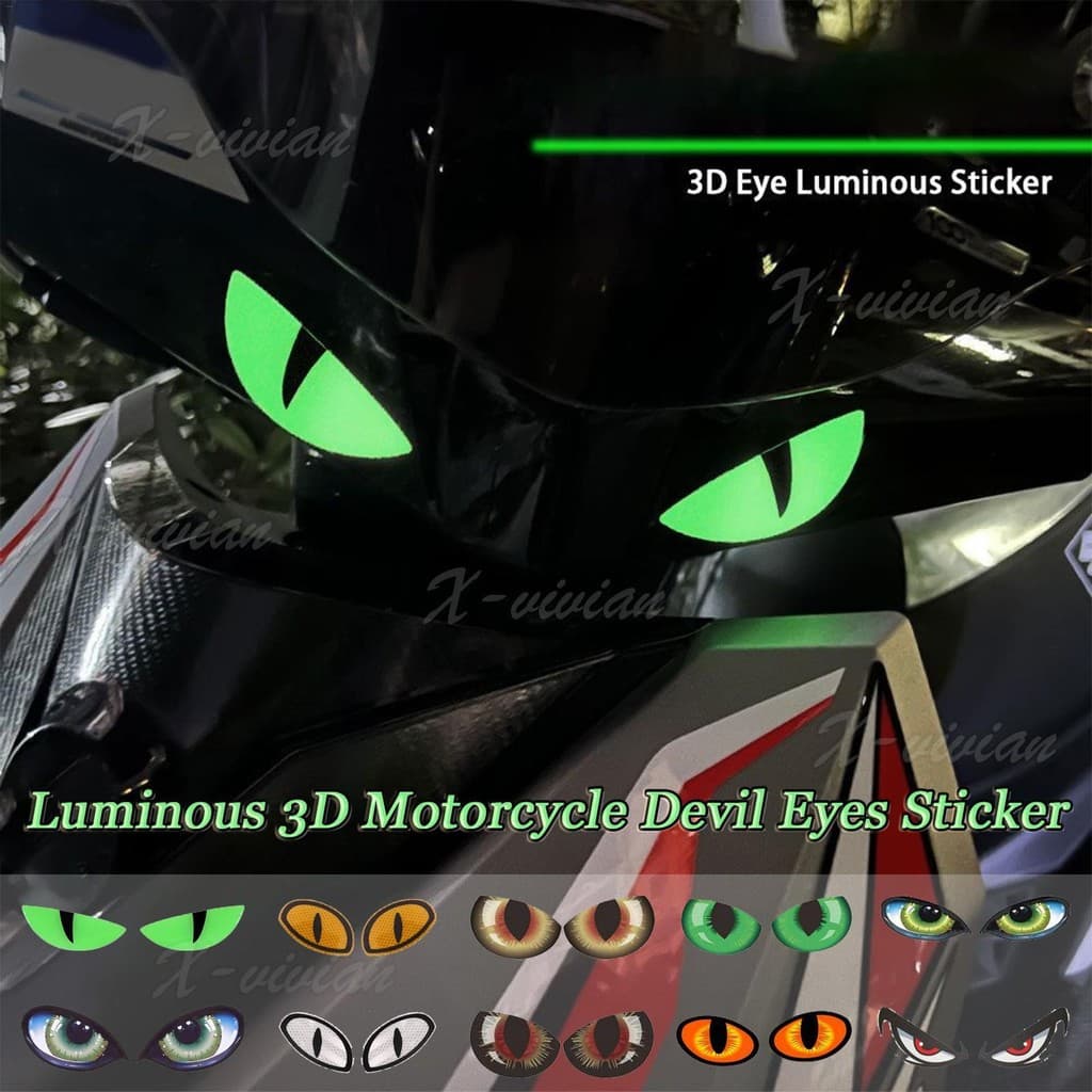 Motocicleta Reflexivo Olho De Gato Adesivo Aviso De Segurança Scooter À Prova Dwaterproof Água Moto Decalque