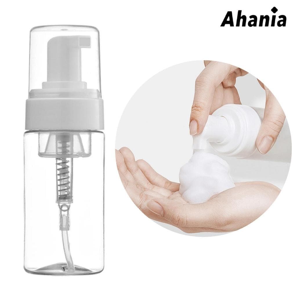 Ahania Frasco Pump Espumador Mousse Cor Transparente com Válvula Que Espuma 50/60/100/120ml Higienização Facial