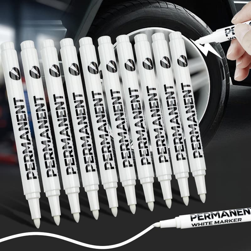 3 Canetas De Tinta Branca São Usadas Para Marcação Conjunto De Pneus De Carro À Prova D'água Polimento Rápido Permanente