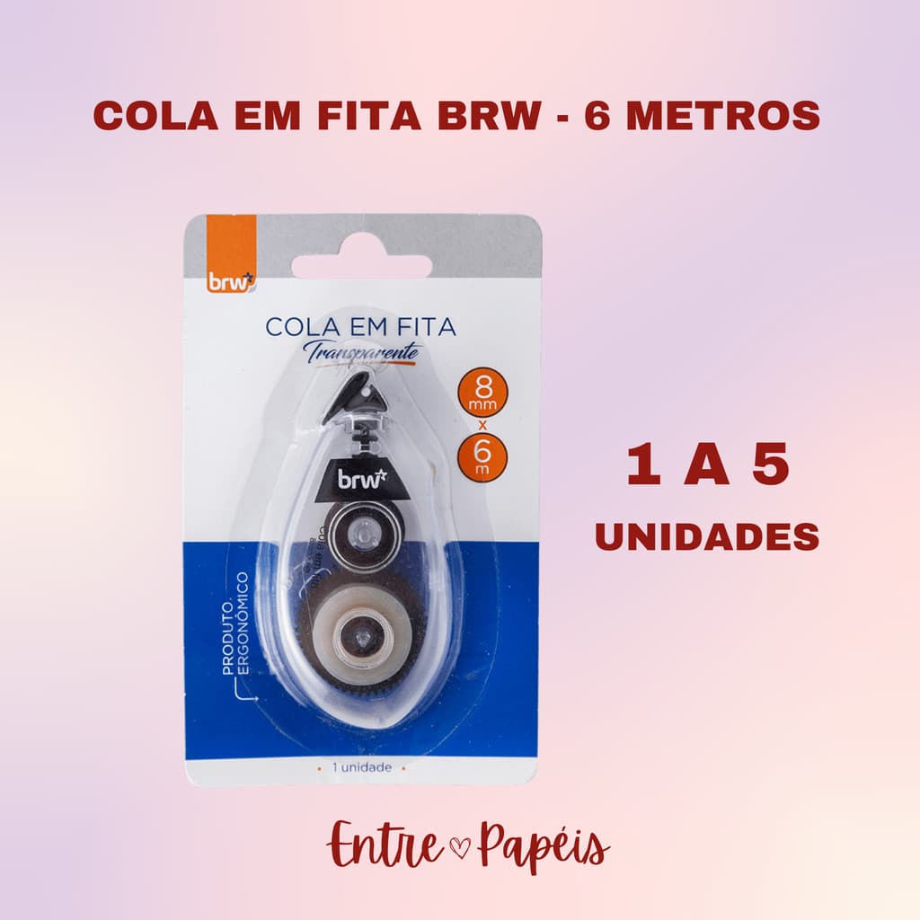 Cola em Fita Dupla Face - Scrapbook - Álbum de Fotos - BRW - Praticidade