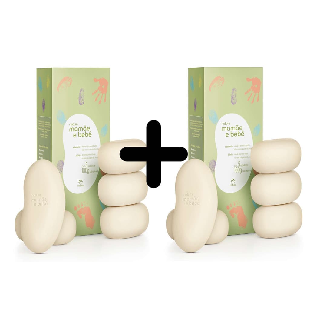 KIT 2 UNIDADES Sabonete em Barra Mamãe Bebê Natura 5 unidades de 100g cada
