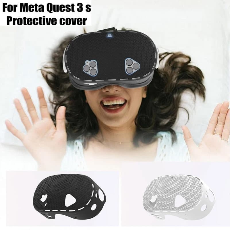 Capa Frontal De Silicone VR Para meta quest 3S Protetora Anti-Colisão Host Acessórios De