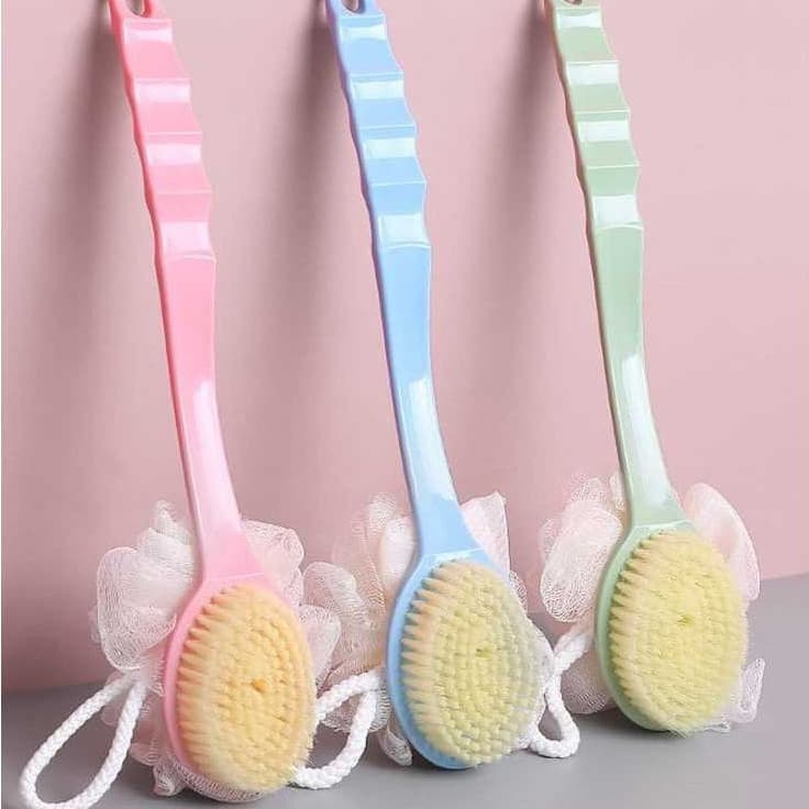 2 Escovas Para Esfregar As Costas De Banho Com 2 Em 1 Para Esfregar Com Esponja e Bucha Dupla Face Luca