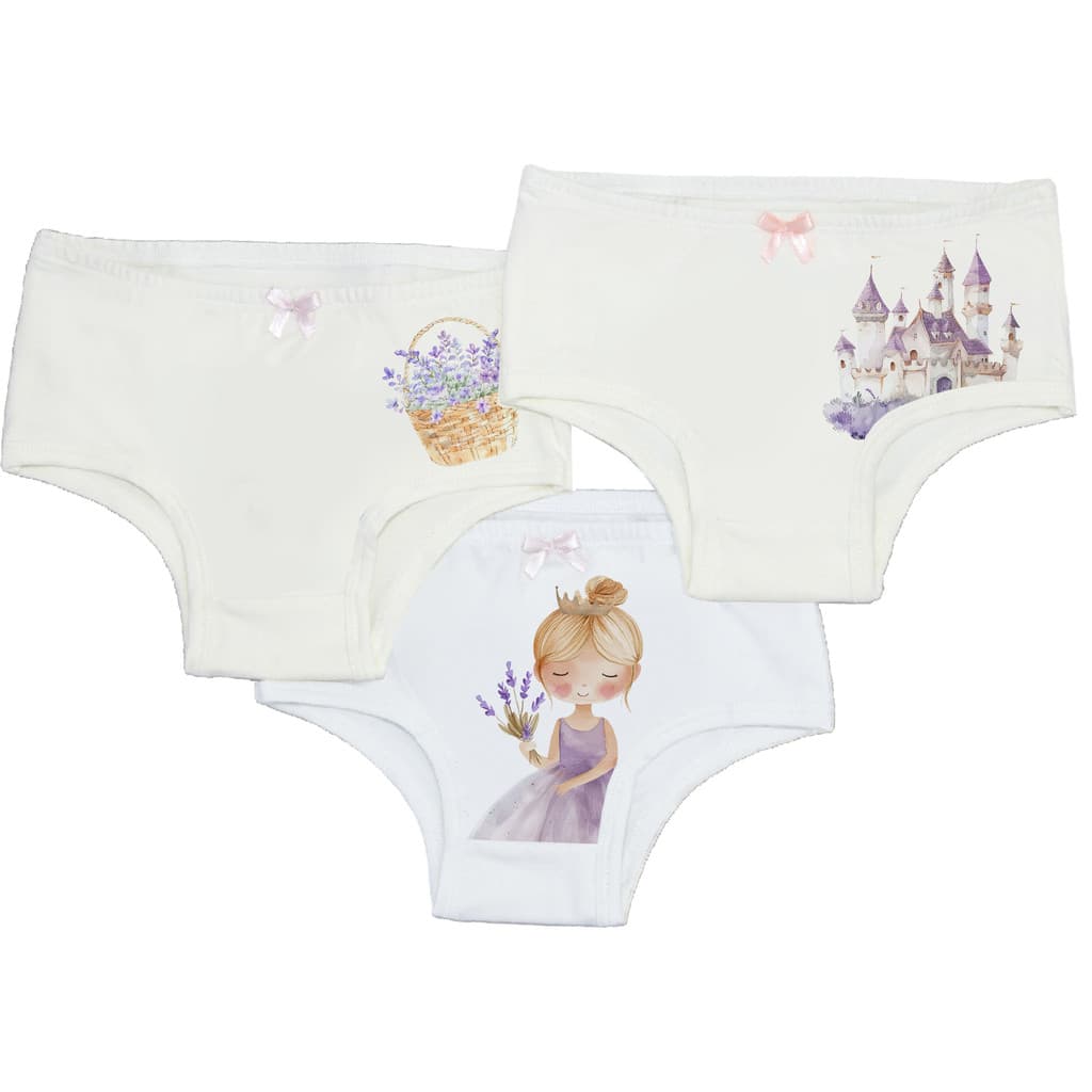 Kit 3 Calcinhas Estampadas Cotton Comfort Calcinha infantil