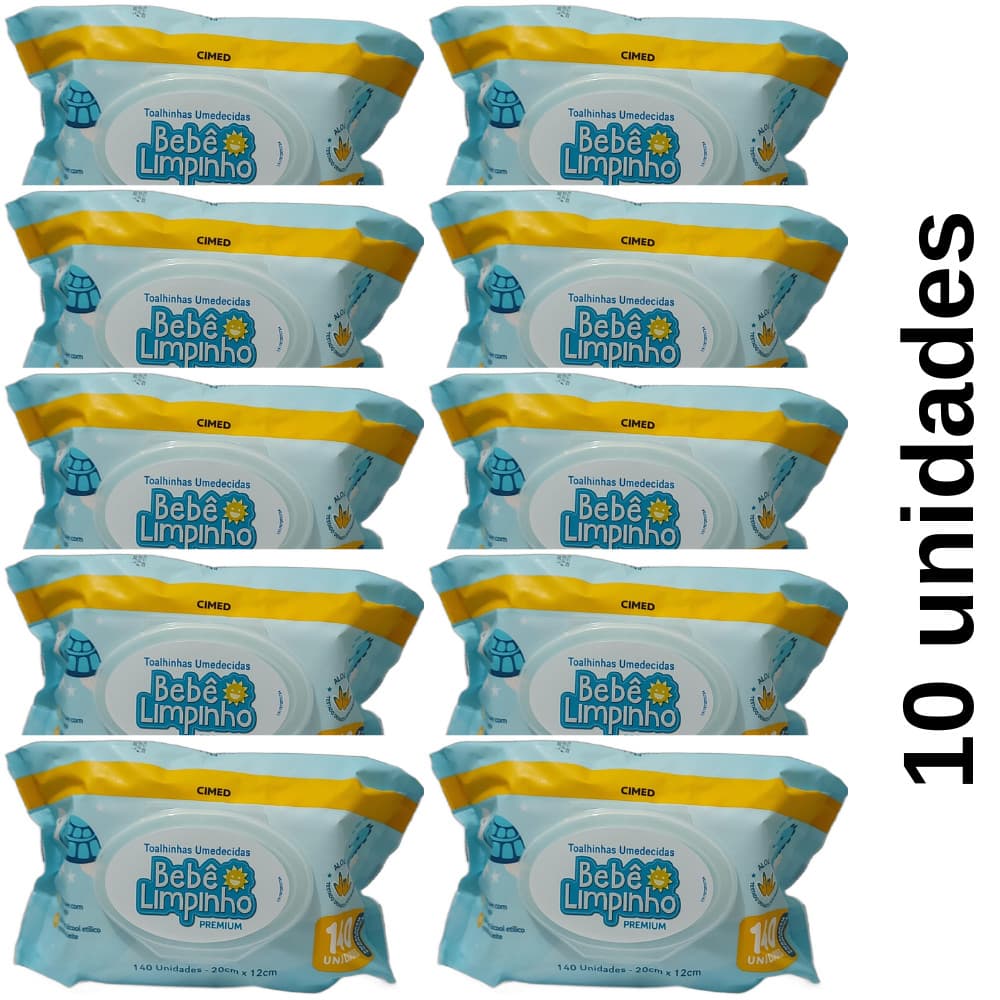 KIT COM 1.400 TOALHAS UMEDECIDAS BEBÊ LIMPINHO PREMIUM - CIMED