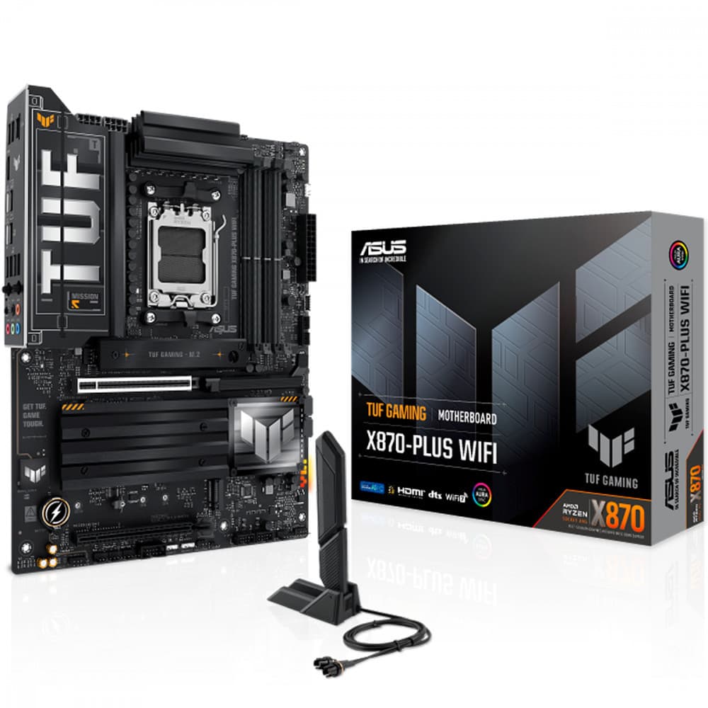 Placa Mãe Asus TUF Gaming Para AMD AM5 X870 Plus Wifi 4xDDR5 ATX - 90MB1IU0-M0EAY0