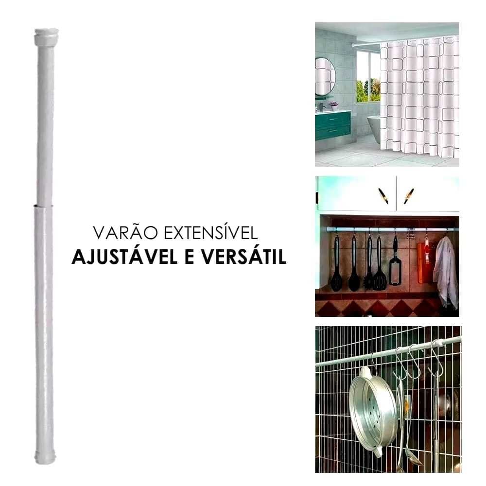Varão Extensível porta Cortina Para Banheiro A Presão Box bastão provador