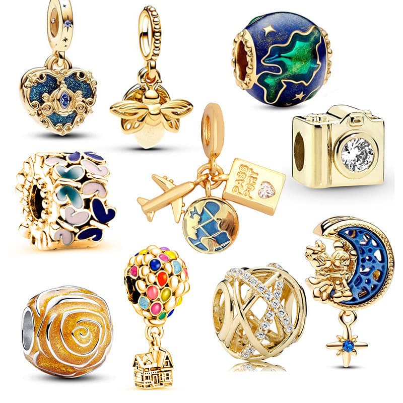 Novo Charme Berloque Prata 925 Pingente Aço Inoxidável Contas Jóias DIY Lindo Presente Pulseira Colar Acessórios