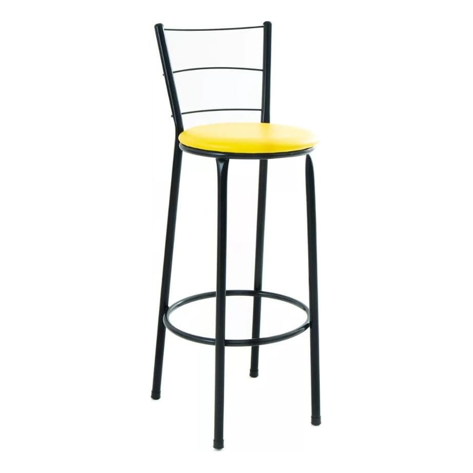 1 Banqueta Alta Preta Para Cozinha Balcão