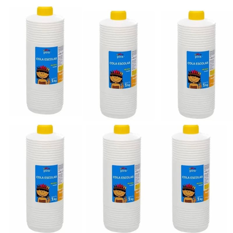 KIT 1/2/3/4/5/6  Colas Liquida Branca 1kg Escolar  PVA