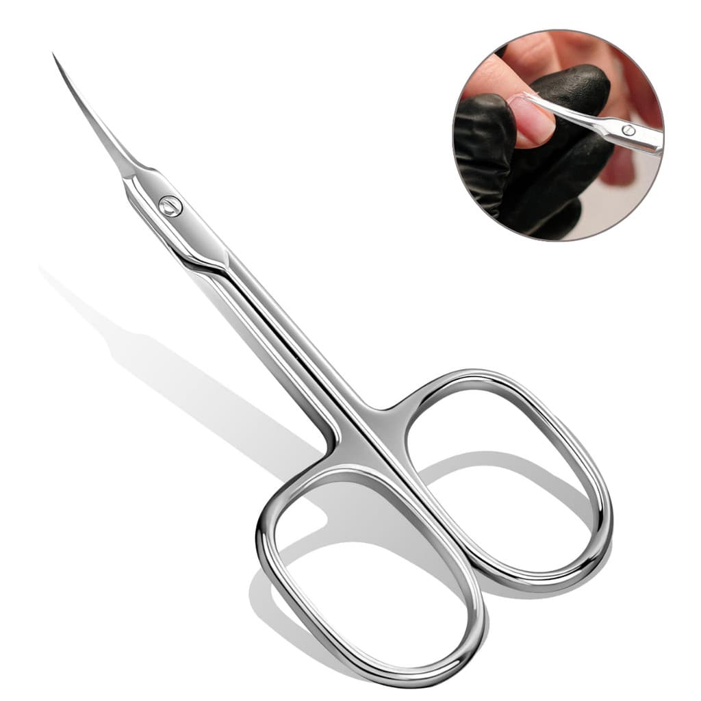 Tesoura Russa Para Cutícula Ponta Fina Profissional Aço Inox Sobrancelha