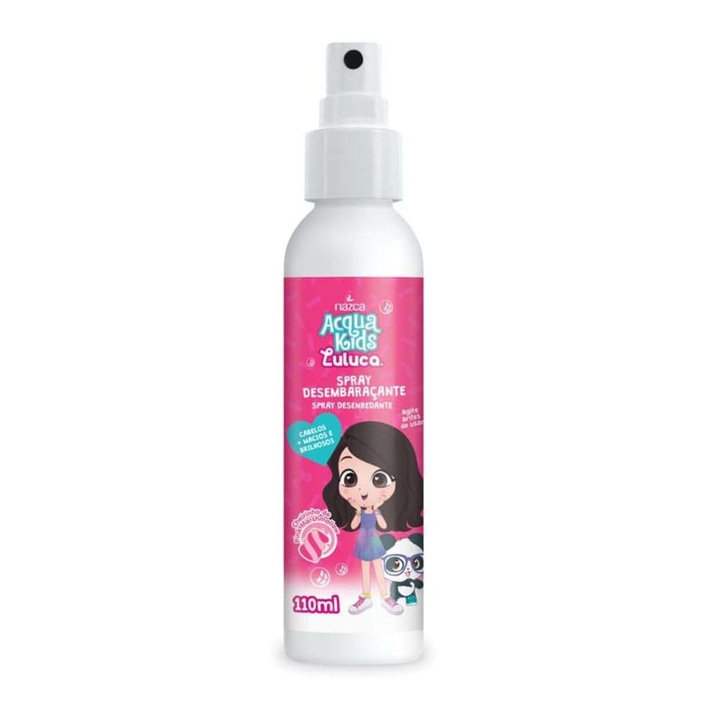 Spray Desembaracante Acqua Kids Luluca 110ml solução prática para o desembaraço imediato dos fios, brilho e maciez