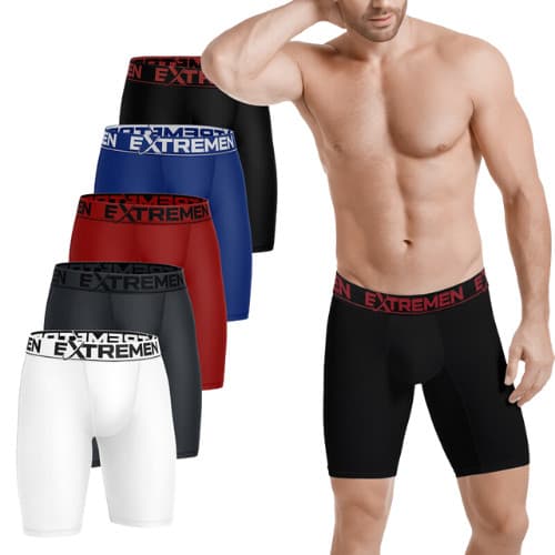 Kit 10 Cueca Box Ciclista Boxer Perna Longa Lisa Microfibra