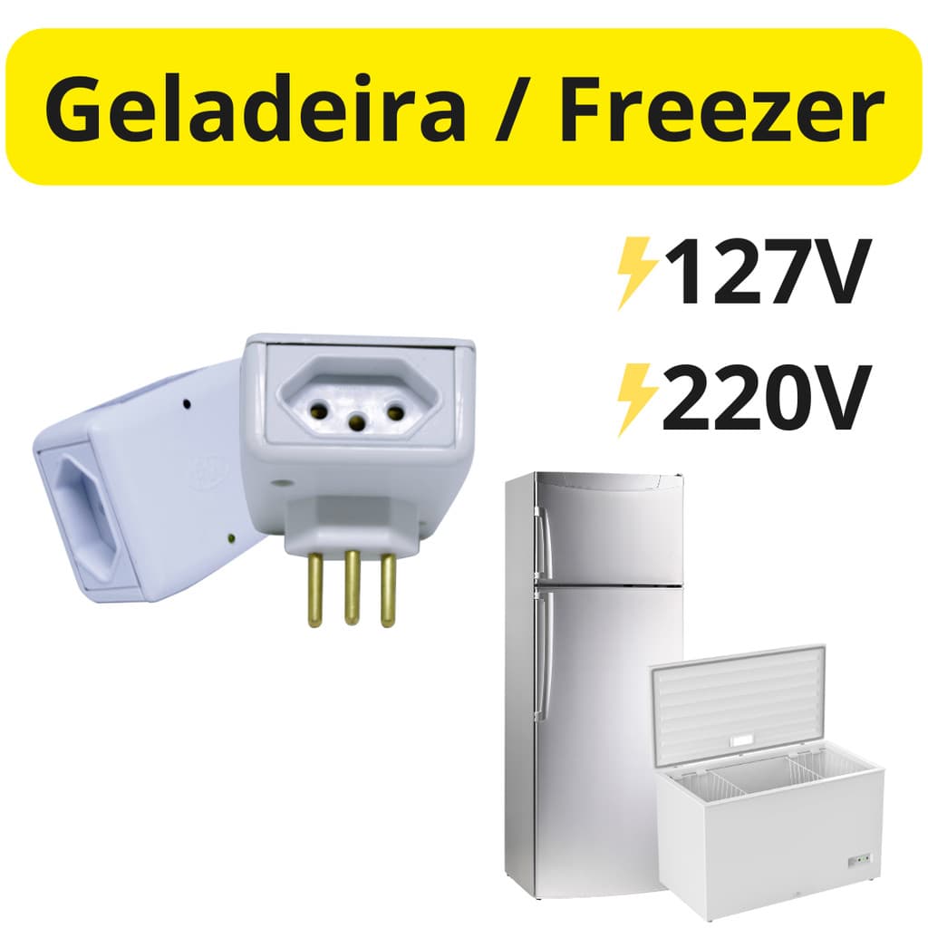 Protetor com Temporizador Geladeira Freezer Contra Raios Surtos Picos de Energia Oscilações de Rede