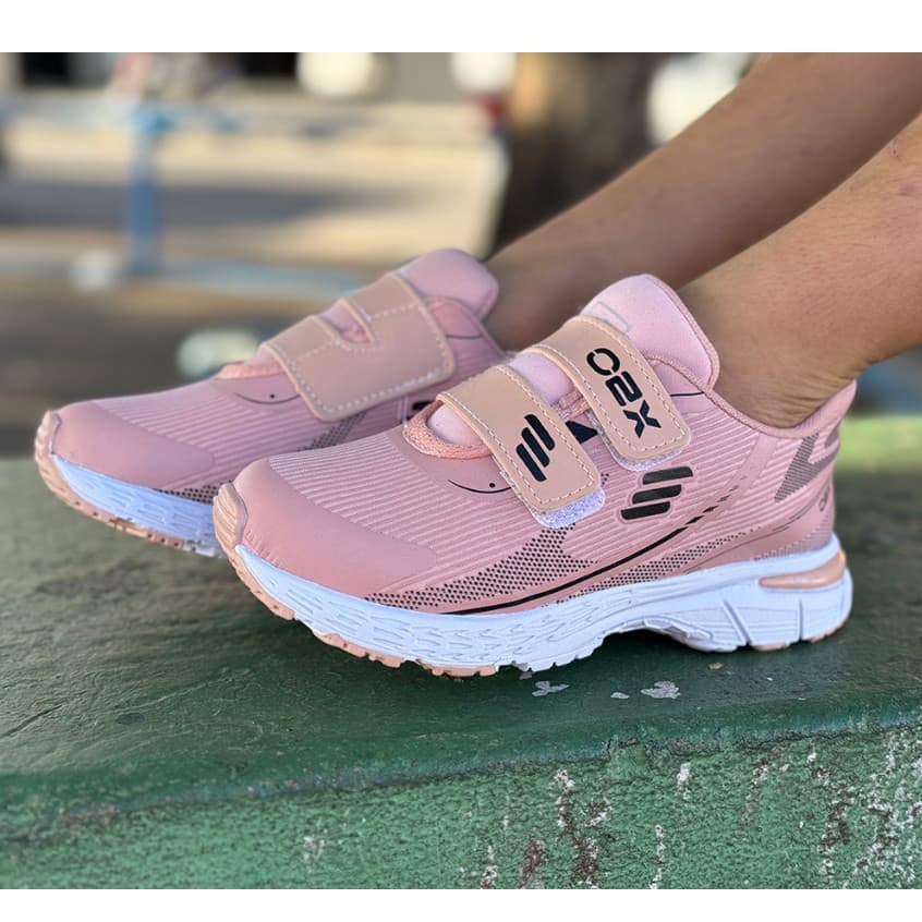 Tênis Com Velcro Calce Fácil Menina Feminino Fácil Para Calçar Confortavel Macio Leve Colegial Escolar Infantil