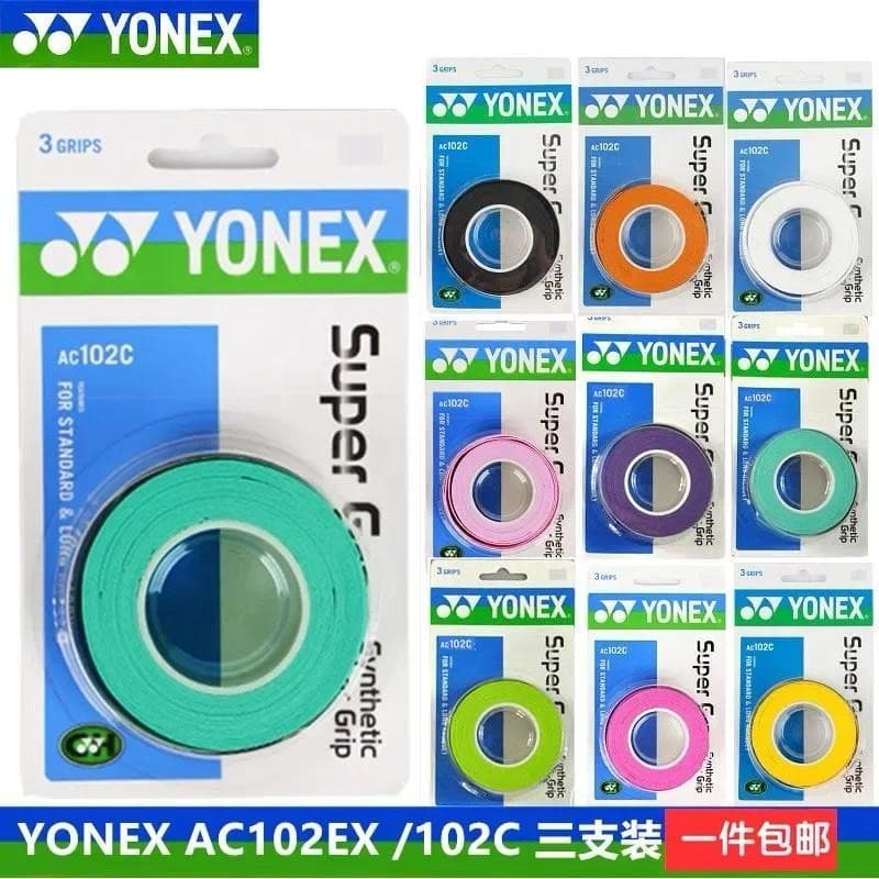 YONEX 3 Apertos/Pacote Pano AC102 AC102EX 102C Mão Cola Tênis Raquete De Badminton Profissional Anti-Deslizamento Raquet